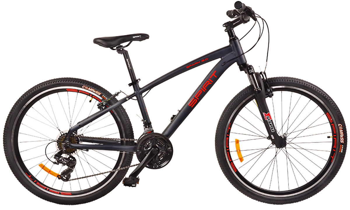 Фотография Велосипед Spirit Spark 6.0 26" 2021, размер М, Черно-серый